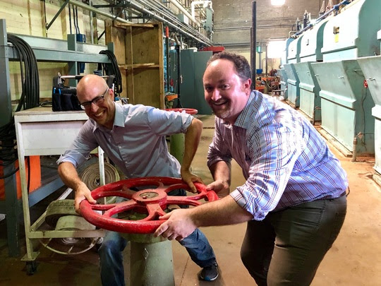 Council Member Steve Fletcher Touring our water treatment facilities with Council Member Jeremy Schroeder