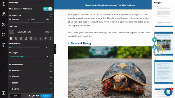 Designrr now allows you to drag and drop pages.