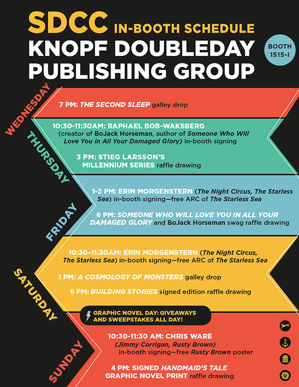 SDCC In-Booth Schedule Knopf Doubleday Publishing Group