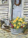 Daffs by the barn door - Posted on Tuesday, April 7, 2015 by Tan Gillespie