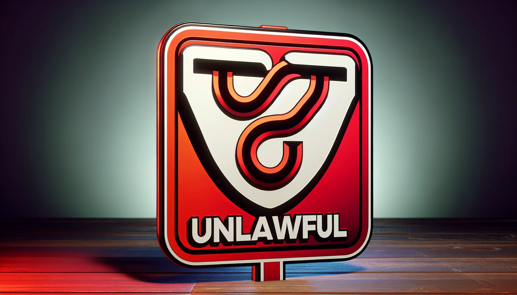 Illustration of a red warning sign with 'illegal' text and Roblox logo