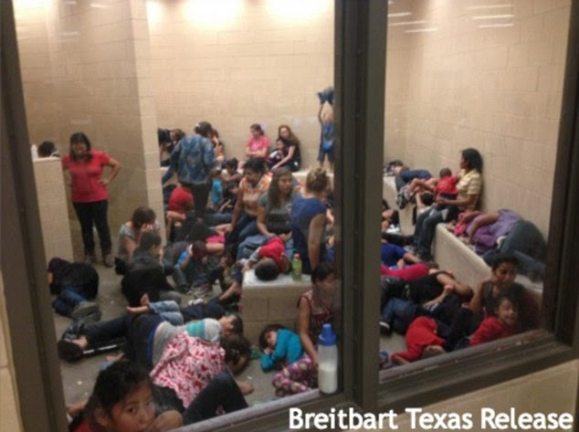 Photos leaked to U.S. and Mexican media outlets on Thursday show unaccompanied children crammed into Border Patrol holding cells elsewhere, sleeping on concrete floors