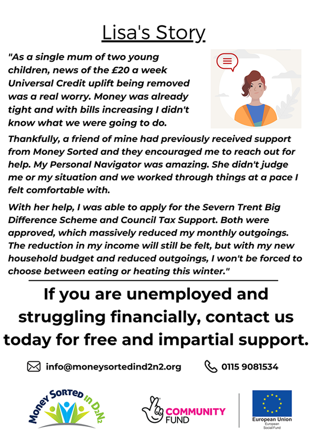 Story from participant of MoneySorted