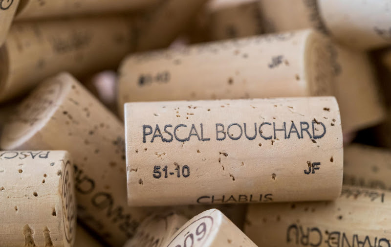A group of Pascal Bouchard wine bottle corks.