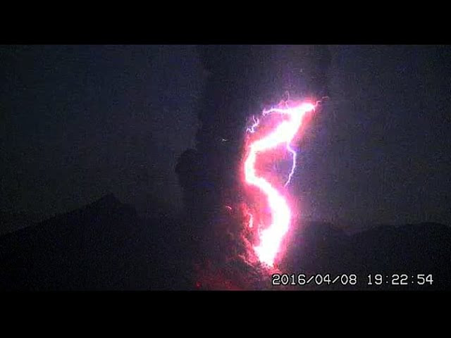 4/08/2016 -- Intense Volcanic Lightning in South Japan at Sakurajima Volcano  Sddefault