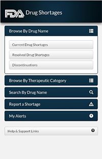 FDA Drug Shortages App screenshot