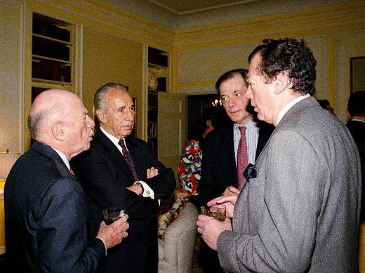 Shimon peres, edgar bronfman Laurence Tisch Itamar Rabinowitz