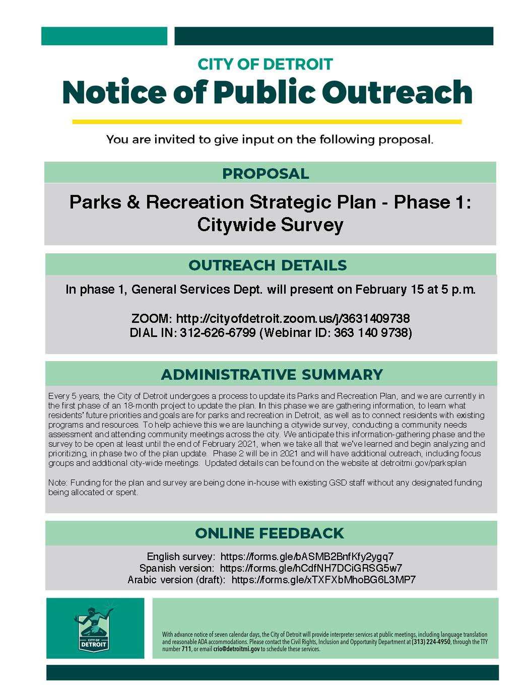 Parks & Recreation Strategic Plan Phase 1