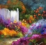 Garden Dreamer Iris Path and Surprises in the Flower Beds - Flower Painting Classes and Workshops by - Posted on Sunday, February 22, 2015 by Nancy Medina