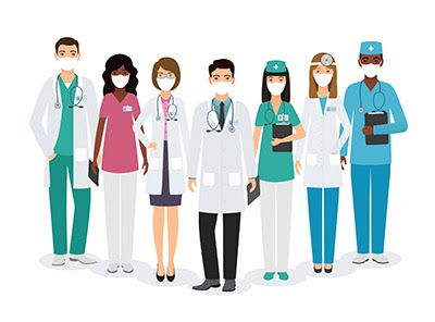A group of doctors and healthcare professionals