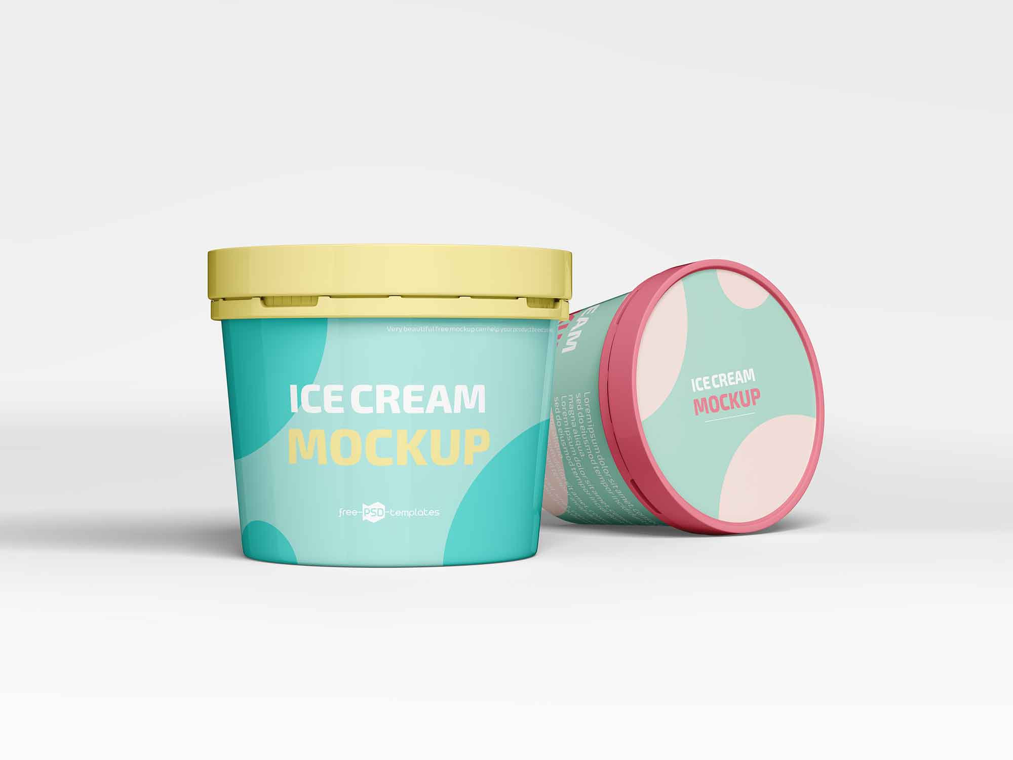 Free Ice Cream Plastic Jar Mockup (PSD)
