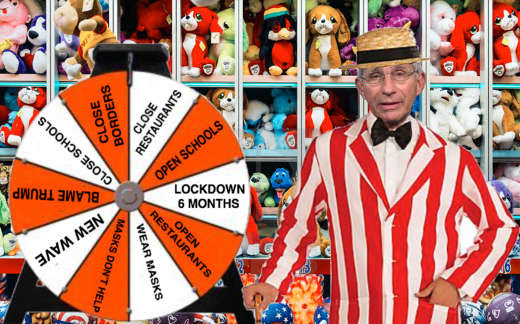 dr fauci spin covid wheel lockdowns open close schools masks new wave