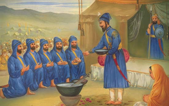 Guru Gobind Singh initiating the Khalsa