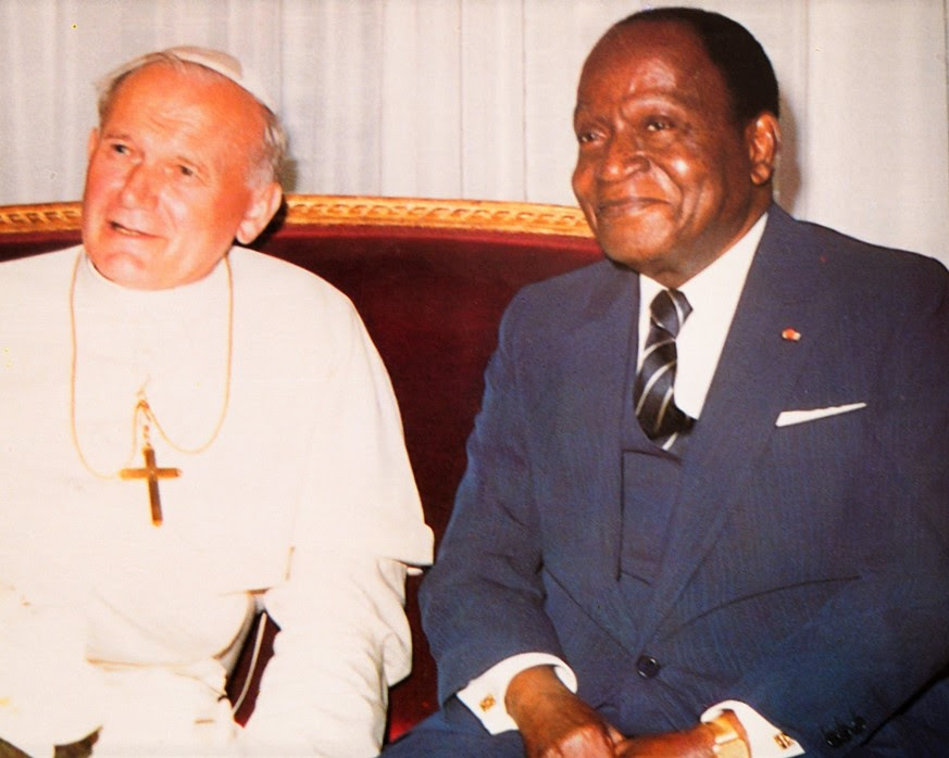 Houphouet et Pape Jean Paul II
