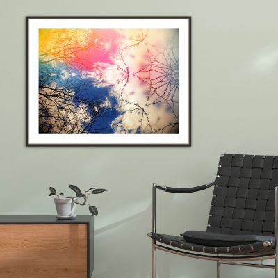 Cloud Gazing Mandala Framed Art Print By onlythemoon, Living room view