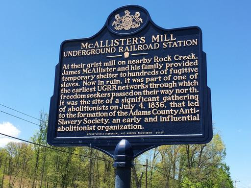 Historical marker for McAllister's Mill
