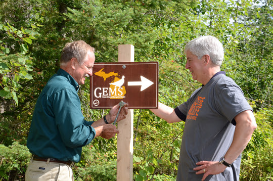Creagh and Snyder put up GEMS sign