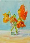 Orange Pansies in Small Glass Jar,still life,oil on canvas,7x5,price$200 - Posted on Wednesday, January 28, 2015 by Joy Olney