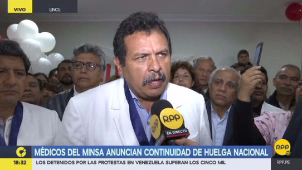 El doctor Godofredo Talavera anunció que seguirán la medida de fuerza.