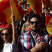 Demonstrators gathered in central Madrid on Saturday to protest Catalonia's unilateral declaration of independence.