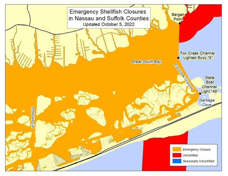 Temporary Shellfish Closures in Town Babylon