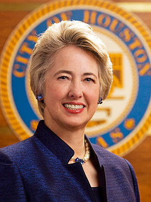 Houston Mayor Anise Parker pledged to lower the city's greenhouse gas emissions.