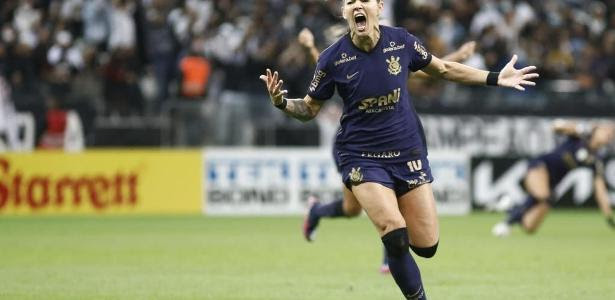 Gabi Zanotti, do Corinthians, comemora gol na final do Campeonato Paulista Feminino