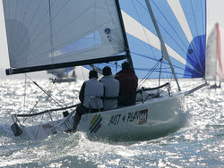 J/70s sailing J.P. Morgan Round Island Race- Isle of Wight, England