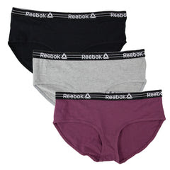 Reebok Women's Cotton Stretch Hipster Panties 3-Pack