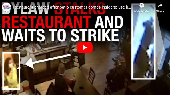 Restaurant charged after patio customer comes inside to use

bathroom