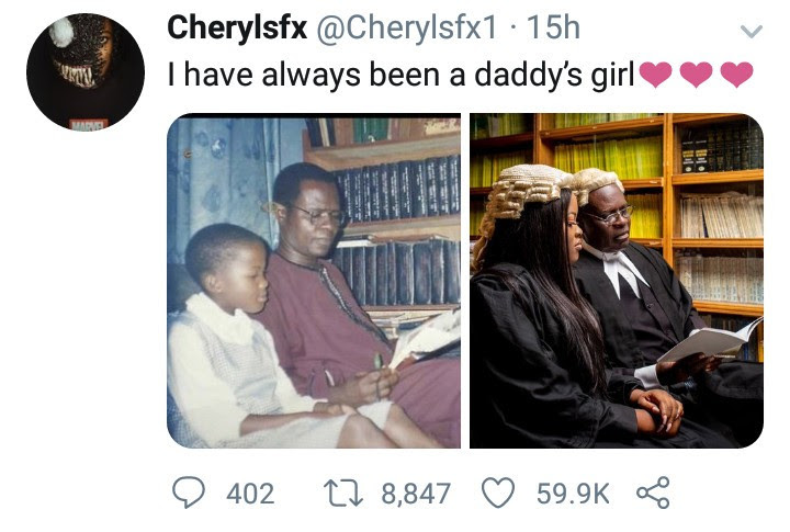 Woman and her lawyer father go viral as she recreates a childhood photo with him, after being called to the bar