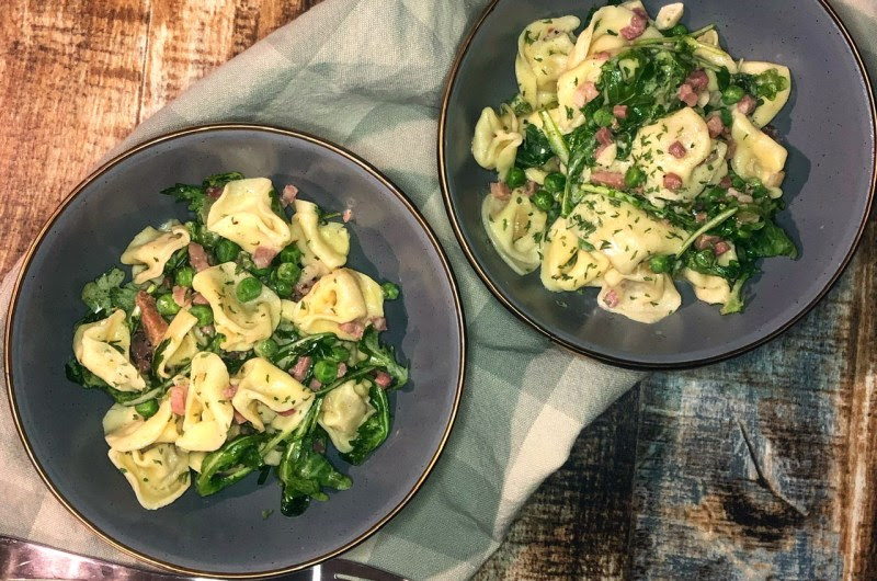 Cheese Tortellini w/Pancetta & Peas