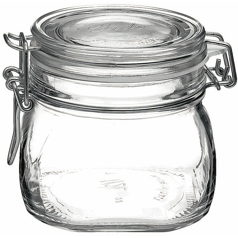 Matfer Bourgeat Clear, Glass Mini Canning Jar With Clamp Lid, 3.12", 6