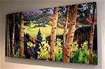 Aspen Tree Landscape Painting "Aspen View" by Colorado Mixed Media Abstract Artist Carol Nelson - Posted on Saturday, January 31, 2015 by Carol Nelson