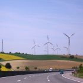 windmills seen from the German highway