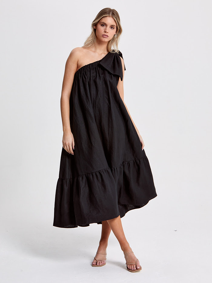 Black Steph Linen Dress
