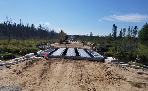 the bridge mid-construction 