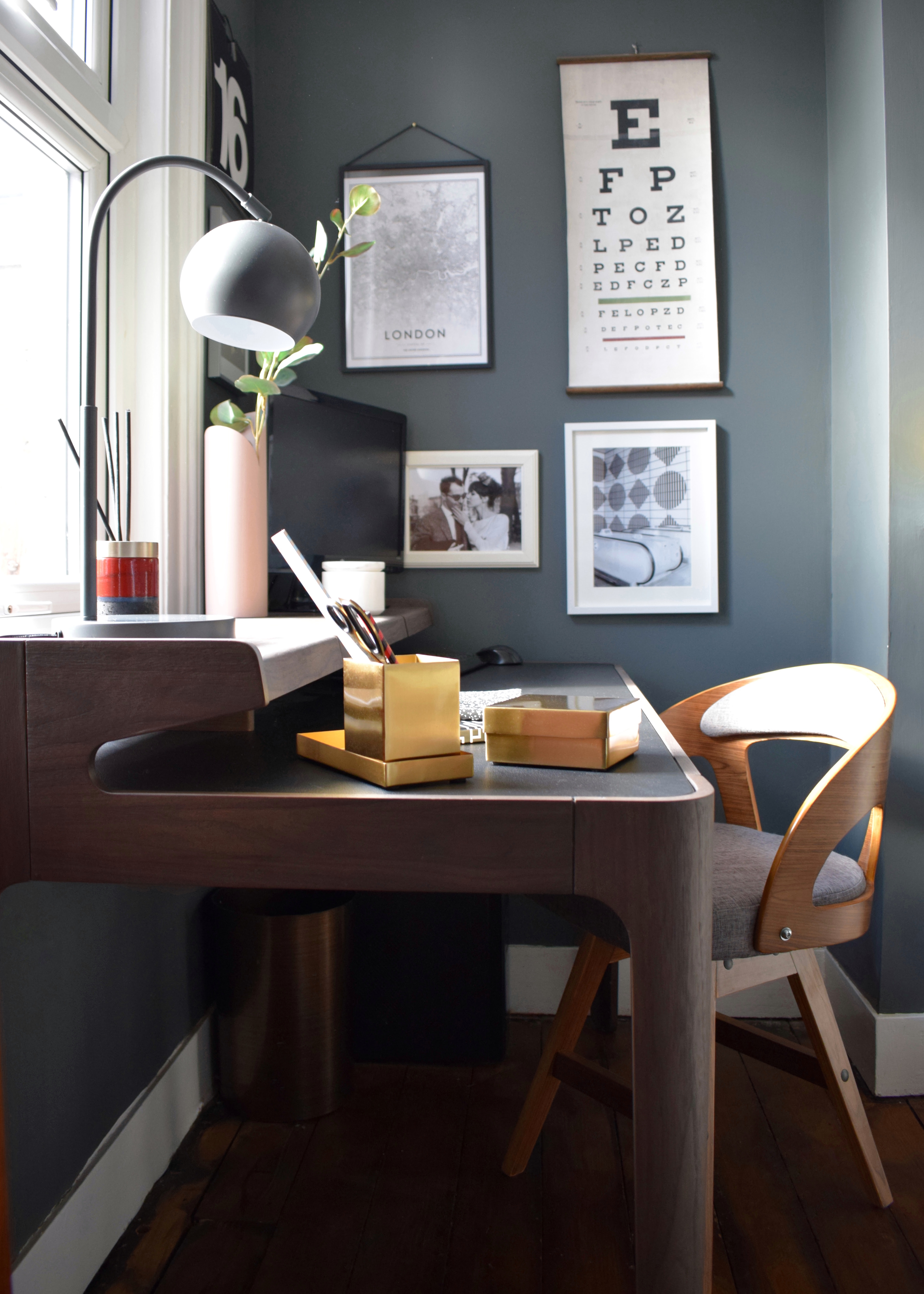 MADE Desk Story Zeke bloggers grey modernist home tour of office
