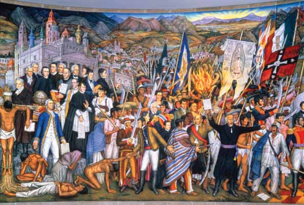 Juan O’Gorman. Panel of The Independence—Father Hidalgo (Retablo de la Independencia—Hidalgo), 1960–1961. Mural. Museo Nacional de Historia, Castillo de Chapultepec, Mexico City.