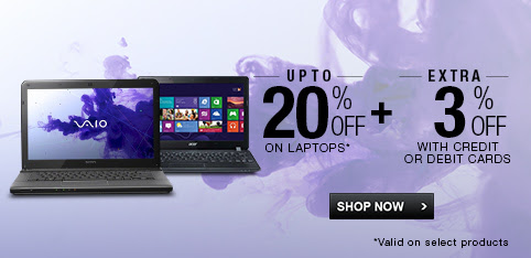 Laptop - Upto 20%+Extra 3% off