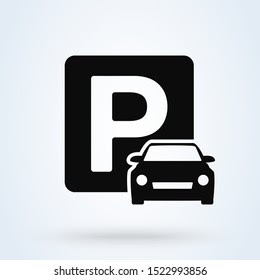 Car Parking Simple Vector Modern Icon Stock Vector (Royalty Free)  1522993856 | Shutterstock