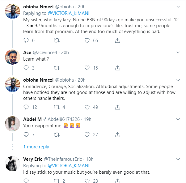 Victoria Kimani comes under fire for saying Big Brother Naija keeps people