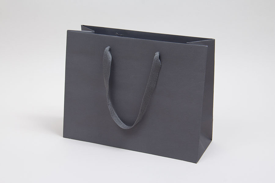 Matte Paper Eurotote Shopping Bags Twill Ribbon Handles