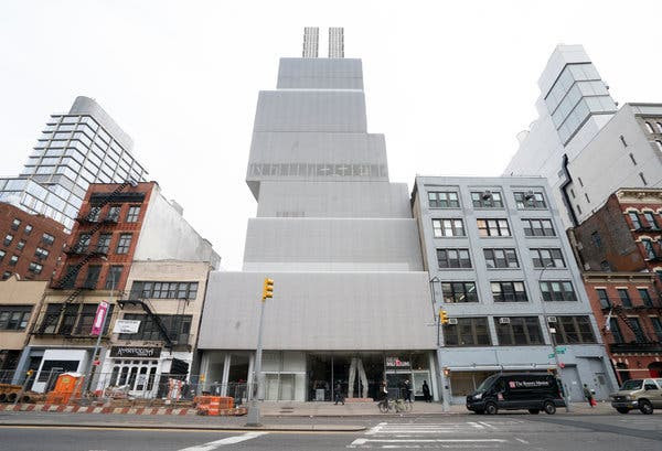Left, the New Museum and the original adjacent building it purchased 12 years ago on the Bowery, at right.