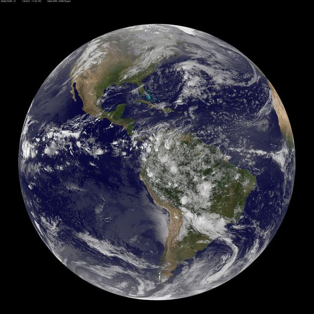 Satellite View of the Americas on Earth Day, April 22, 2014. Via NASA
