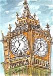 ACEO Big Ben London Clock Time Art Painting illustration Art Penny StewArt - Posted on Thursday, March 12, 2015 by Penny Lee StewArt