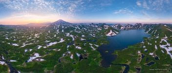 Kambalnoe Lake at sunset, Kamchatka, Russia