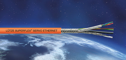 LÜTZE SUPERFLEX® Ethernet hybrid cable for the new SIEMENS® and BOSCH REXROTH® servomotor systems.