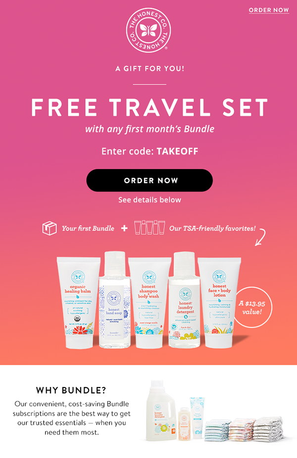 FREE Travel Kit with Honest Co...