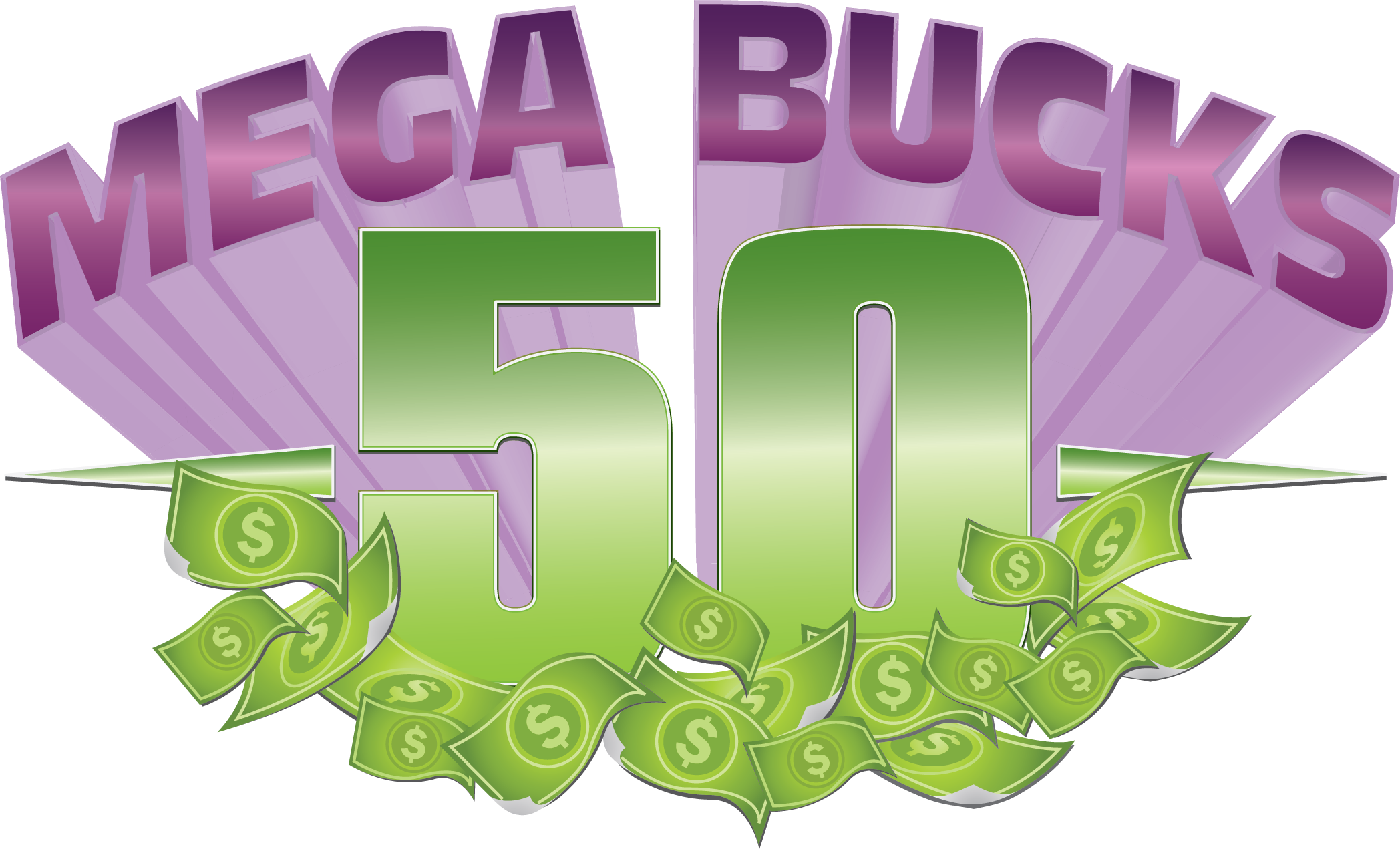 MEGA BUCKS 50 LOGO